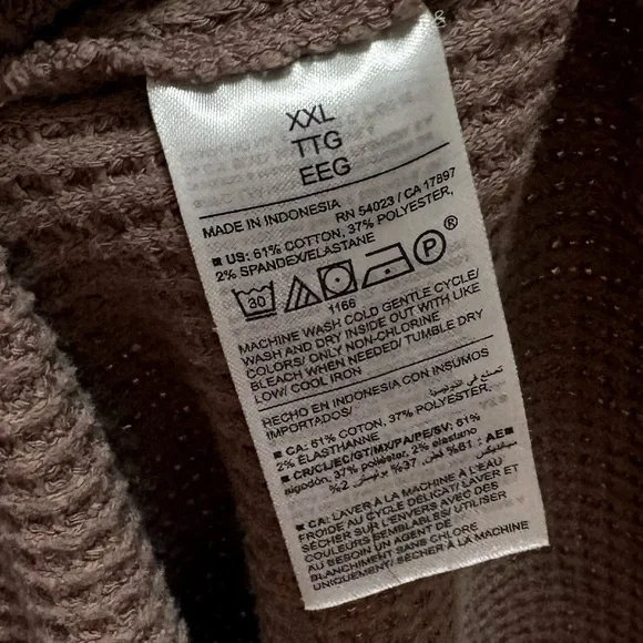 Waffle Knit Henley Top - Picture 4 of 4